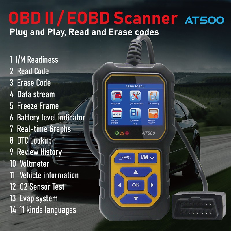 AT500 OBD2 Diagnostic Scanner Code Reader Tool